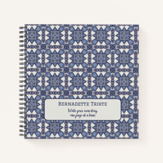 Aangepaste naam Waterverf Abstract geometrisch pat Notitieboek
