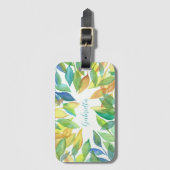 Aangepaste naam Waterverf Bladeren Bagagelabel (Voorkant (verticaal))