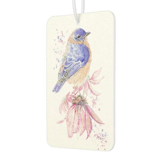 Aangepaste Naam Waterverf Bluebird Garden Bird Art Luchtverfrisser (Links)