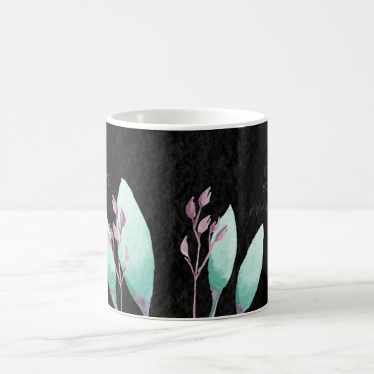 Aangepaste naam Waterverf Botanische Blauwgroen Bi Koffiemok (Center)