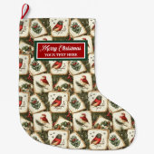 Aangepaste naam Waterverf Christmas Stocking Class Grote Kerstsok (Voorkant)