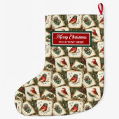 Aangepaste naam Waterverf Christmas Stocking Class Grote Kerstsok (Achterkant)