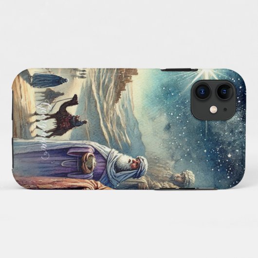 Aangepaste naam  Waterverf Drie wijze Mannen Case-Mate iPhone Case (Achterkant (horizontaal))