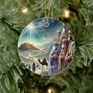 Aangepaste naam  Waterverf Drie wijze Mannen Keramisch Ornament