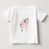 Aangepaste naam Waterverf Flower Unicorn Meisje (Achterkant)