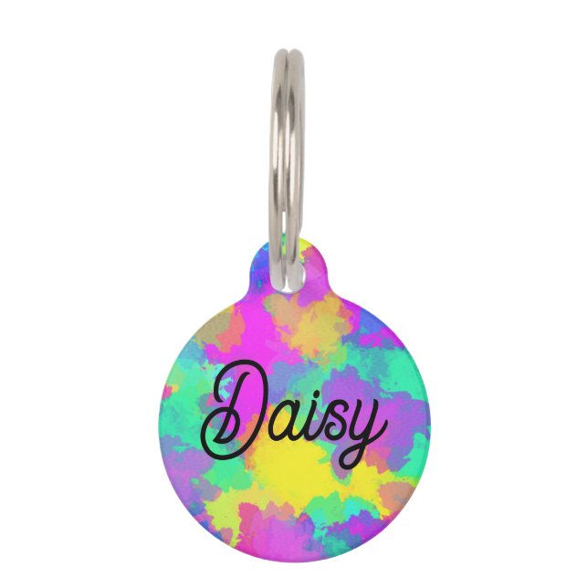 Aangepaste naam Waterverf-onderdeeltag Huisdierpenning (Voorkant)