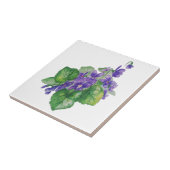 Aangepaste naam waterverf Paarse Violet Flower Tegeltje (Zijkant)