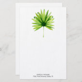 Aangepaste naam Waterverf Palm Leaf Briefpapier (Voorkant / Achterkant)