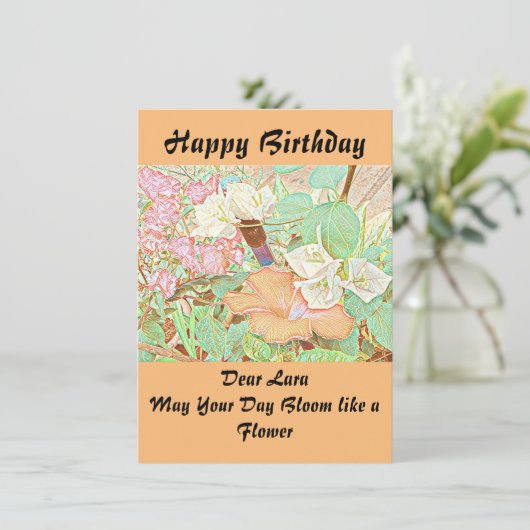 Aangepaste naam Waterverf Perzage Kaart (Staand voorkant)