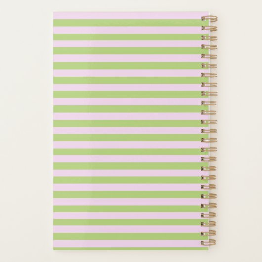 Aangepaste Naam Waterverf Roos Stripes Business Planner (Achterkant)