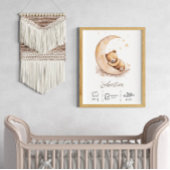 Aangepaste naam Waterverf Teddy Bear Nursery Poster