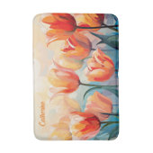 Aangepaste naam Waterverf Tulpen Badmat (Voorkant Verticaal)
