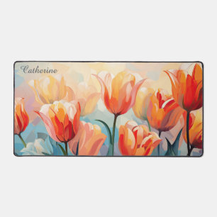 Aangepaste naam Waterverf Tulpen Bureaumat