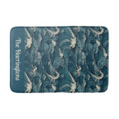 Aangepaste naam Waves Patroon Badmat (Voorkant)