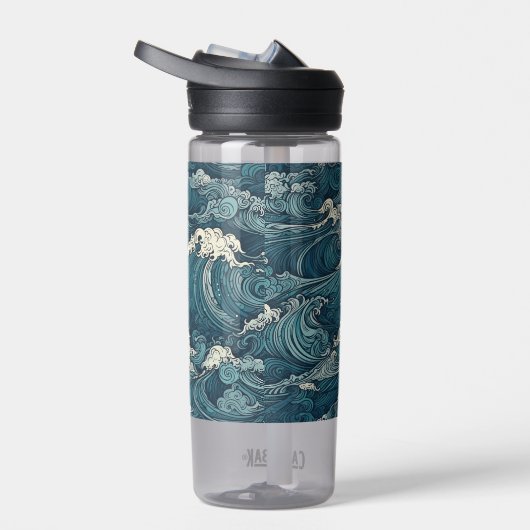 Aangepaste naam Waves Patroon Waterfles (Rechts)