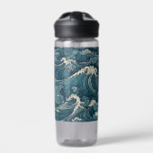 Aangepaste naam Waves Patroon Waterfles (Voorkant)