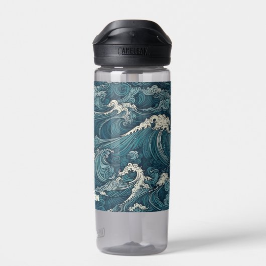 Aangepaste naam Waves Patroon Waterfles (Achterkant)