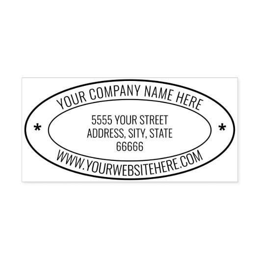 Aangepaste naam Website Info Adres Ovaal Rubber St Rubberstempel (Afrduk)