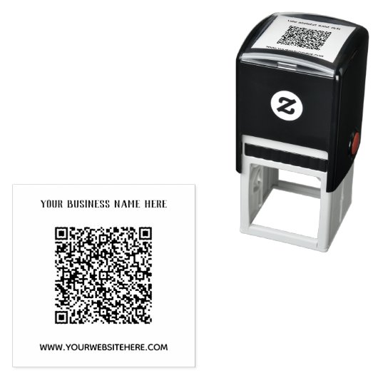 Aangepaste Naam Website QR Code Stamp Sjabloon Zelfinktende Stempel (In situ)
