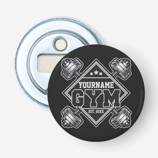Aangepaste naam Weightlift Home Crossfit Gym Button Flesopener (Voorkant)