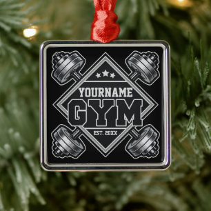 Aangepaste naam Weightlift Home Crossfit Gym Metalen Ornament