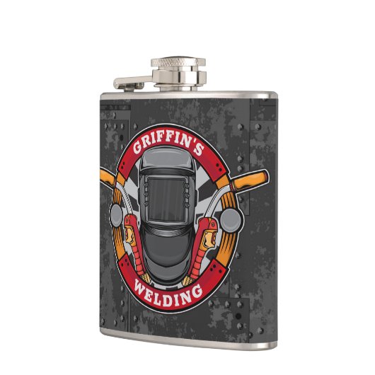 Aangepaste naam Welder Metal Fabricator Weldequate Heupfles (Links)