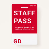 Aangepaste naam werknemer badge (Achterkant)