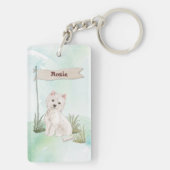 Aangepaste naam Westie Pet Dog Sleutelhanger (achterkant)