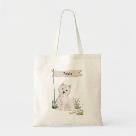 Aangepaste naam Westie Pet Dog Tote Bag (Voorkant)