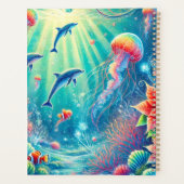 Aangepaste naam Whimsical Floral Coral Reef Poinse Planner (Achterkant)
