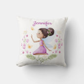 Aangepaste naam Whimsical Nursery Fairy Kussen (Voorkant)