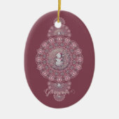 Aangepaste Naam Whimsical Snowman Ornamental Manda Keramisch Ornament (Voorkant)