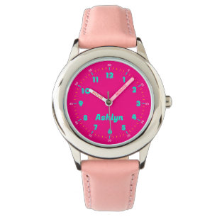 Aangepaste naam Whipsy Hot Pink Kinder tijd onderw Horloge