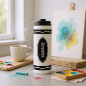 Aangepaste naam: White Crayon Travel Mug Drink Tum Thermosbeker