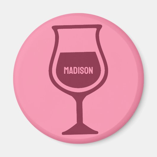 Aangepaste naam Wijnglas Magneet (Voorkant)