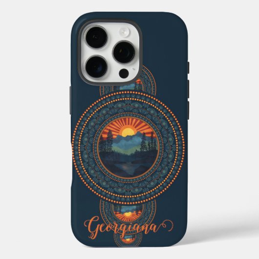 Aangepaste Naam  Wildernis Siermandala Case-Mate iPhone Case (Achterkant)
