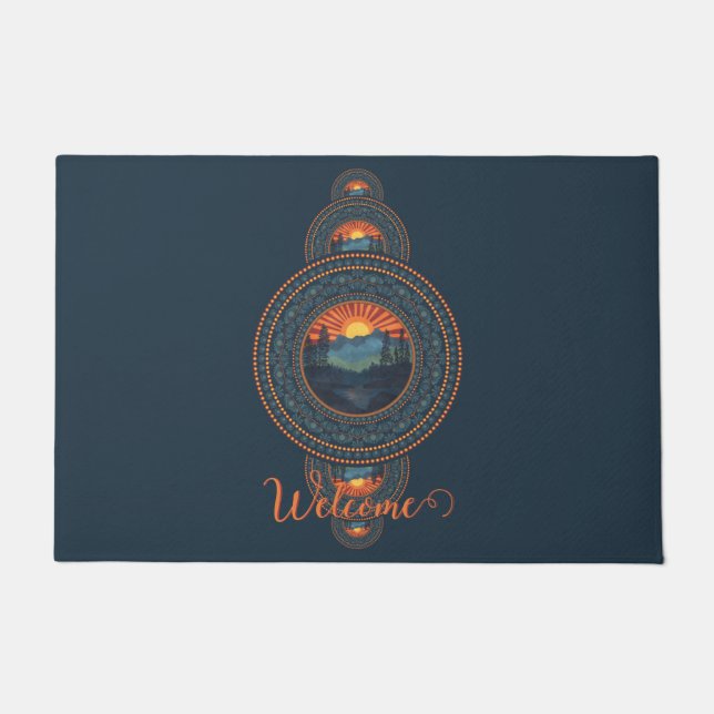 Aangepaste Naam  Wildernis Siermandala Deurmat (Voorkant)