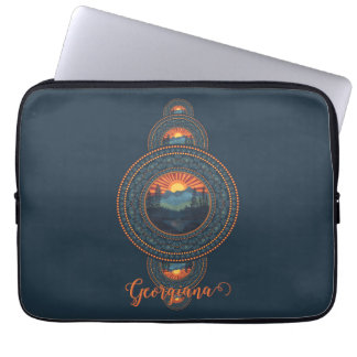 Aangepaste Naam Wildernis Siermandala Laptop Sleeve