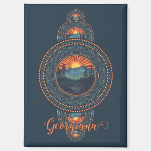 Aangepaste Naam  Wildernis Siermandala Magneet (Voorkant)