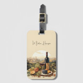 Aangepaste naam Wine Lover's Bagagelabel (Voorkant (verticaal))