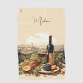 Aangepaste naam Wine Lover's Golfhanddoek (Voorkant)