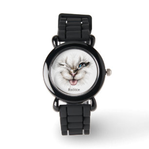 Aangepaste naam Winking Cat Horloge