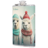 Aangepaste naam Winter Llama's Heupfles (Links)
