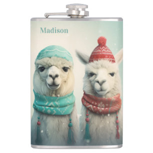 Aangepaste naam Winter Llama's Heupfles
