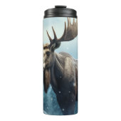 Aangepaste naam Winter Moose Thermosbeker (Voorkant)