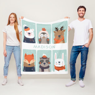 Aangepaste naam Winterdieren vlootdeken Fleece Deken