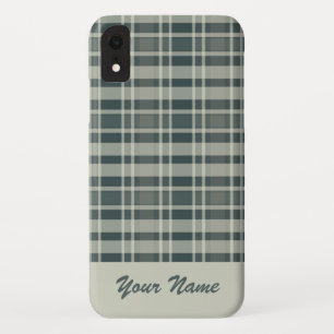 Aangepaste naam winterstof monochrome ruitpatroon iPhone XR hoesje
