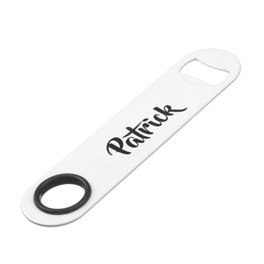 Aangepaste naam wit effen speed flessenopener (Voorkant Gekanteld)
