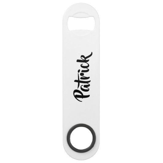 Aangepaste naam wit effen speed flessenopener (Voorkant)