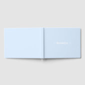 Aangepaste naam wit lichtblauw elegant gastenboek (Volledig)